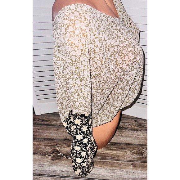 Boho Peasant Blouse Shirt Top By Together Indie SMALL Cottage Core Floral - Picture 2 of 3